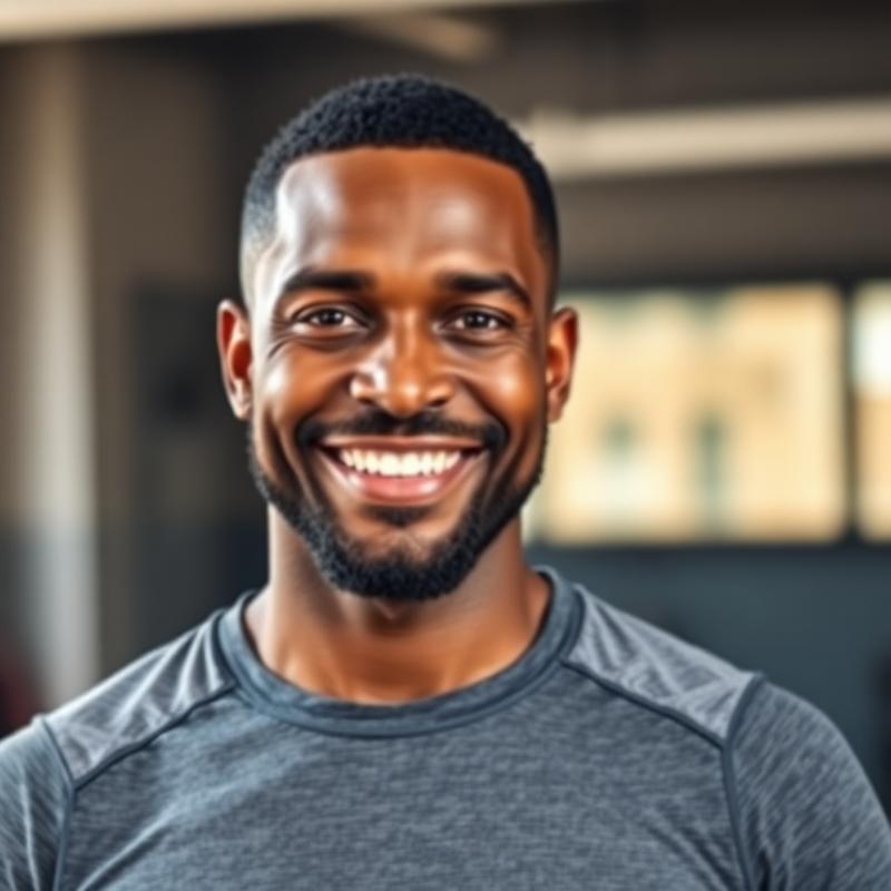 Man in his mid-40s training