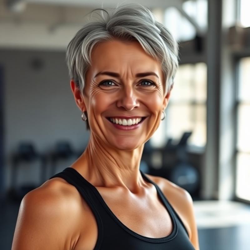 Woman in her 50s training