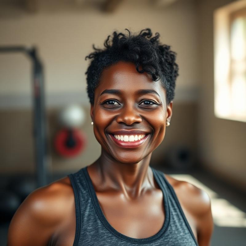Woman in her 50s training